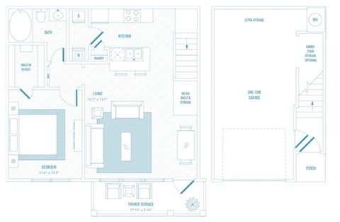 M54 A2 floor plan at Reveal 54, Georgetown, TX